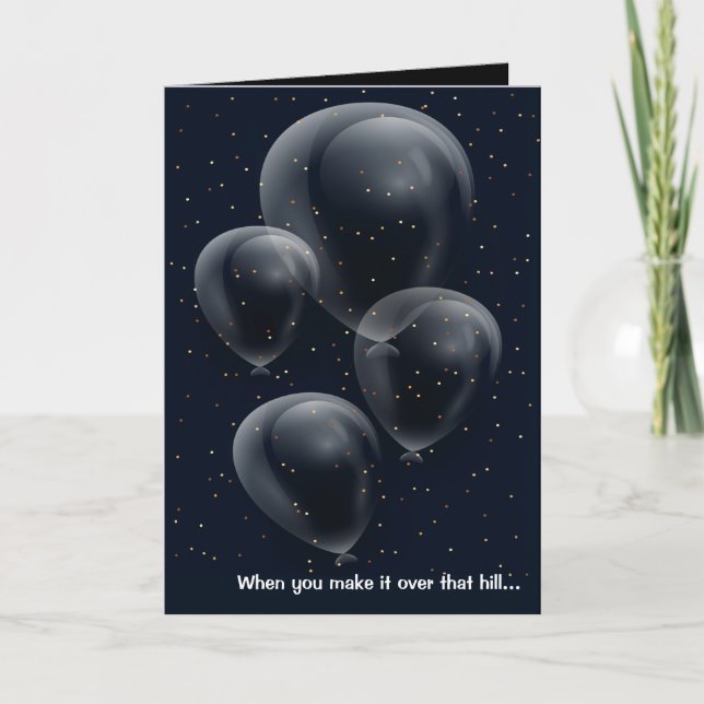 Carte Ballons noirs personnalisés à l'anniversaire (Devant)