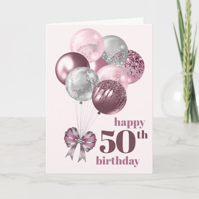 Carte Ballons photos du 50e anniversaire (Devant)