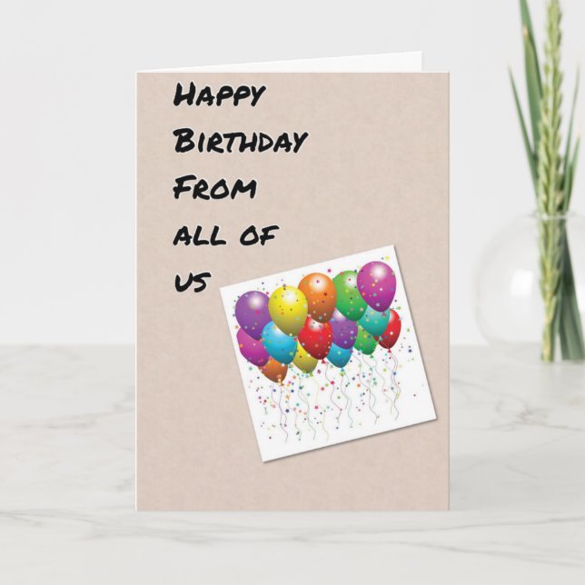 CARTE BALLONS POUR VOUS HEUREUX ANNIVERSAIRE DE NOUS TOU (Devant)