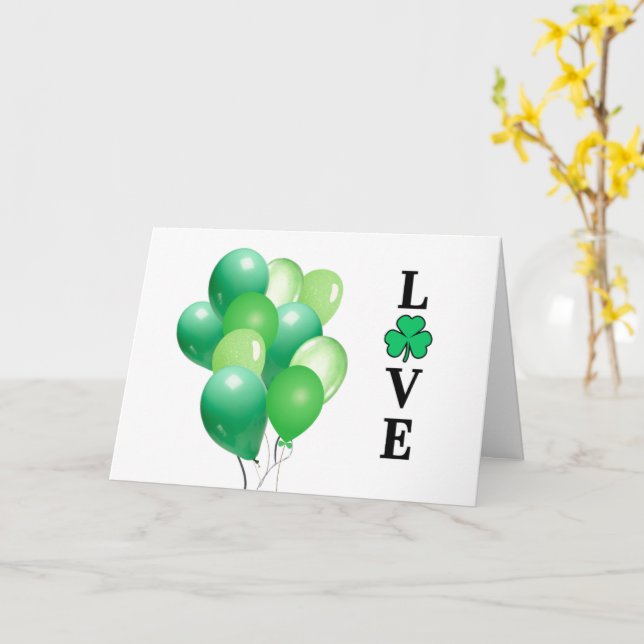 Carte Ballons verts AIVE Irlande Tout fin blanc (Fleur jaune)