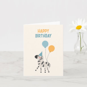 Carte Ballons zèbres mignons