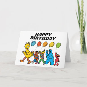 Carte Balloons d'anniversaire des amis de Rue Sésame