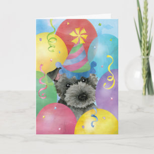Carte Balloons d'anniversaire Terrier écossais