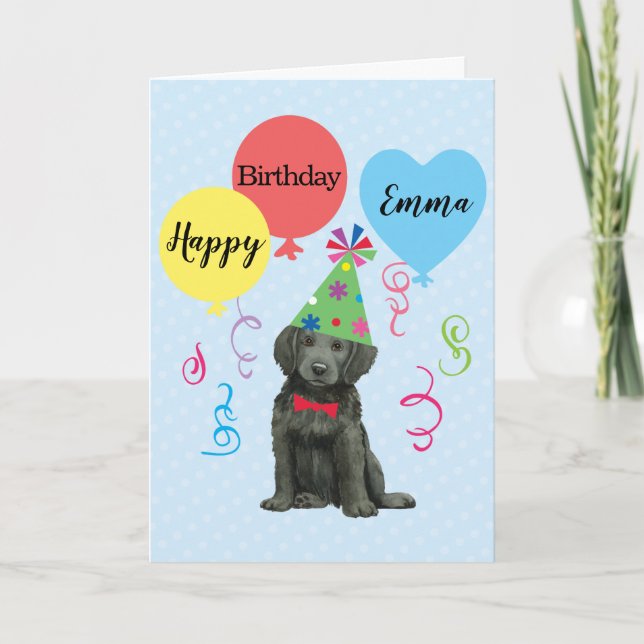 Carte Balloons de fête d'anniversaire Retriever à revête (Devant)