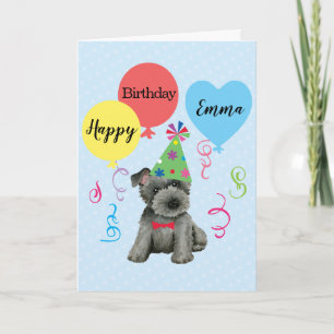 Carte Balloons de fête d'anniversaire Scottish Terrier