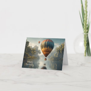 Carte Ballotte à air chaud vintage Anniversaire