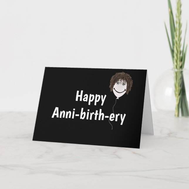 Carte Ballotte Anniversaire En Noir (Devant)
