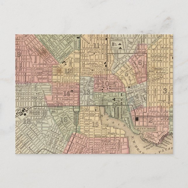 Carte Baltimore par Mitchell (Devant)