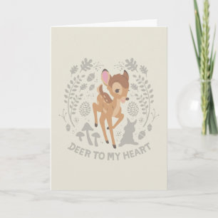 Carte Bambi "Deer To My Heart" - Graphique forestier