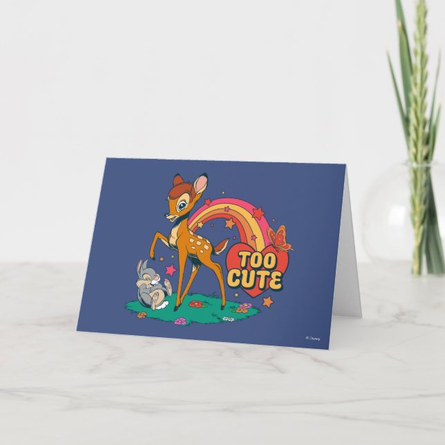 Carte Bambi et ses amis | Trop mignon (Devant)