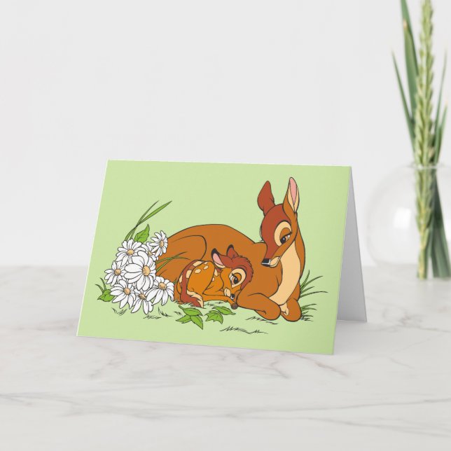 Carte Bambi Se Repose Avec Sa Mère (Devant)
