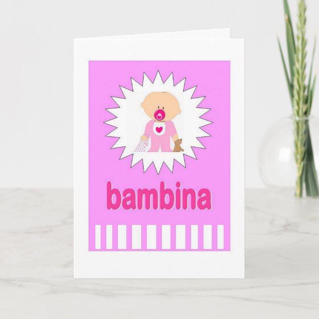 Carte Bambina - nouveau bébé en italien (Devant)