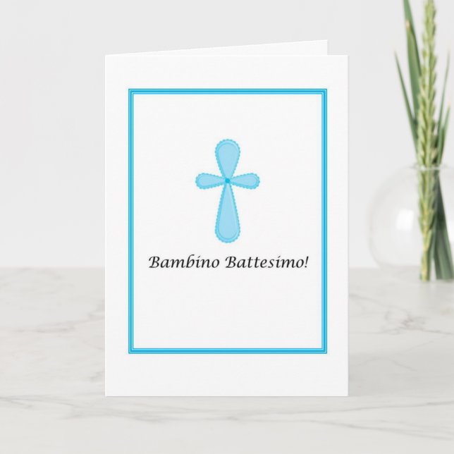 Carte Bambino Battesimo - baptême de bébé en italien (Devant)
