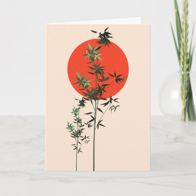 Carte Bambou et soleil rouge (Devant)