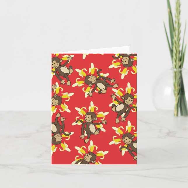 Carte Banana Flower Monkey Notecards (Devant)