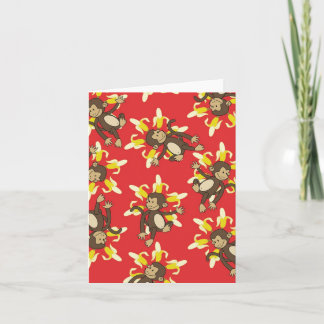 Carte Banana Flower Monkey Notecards