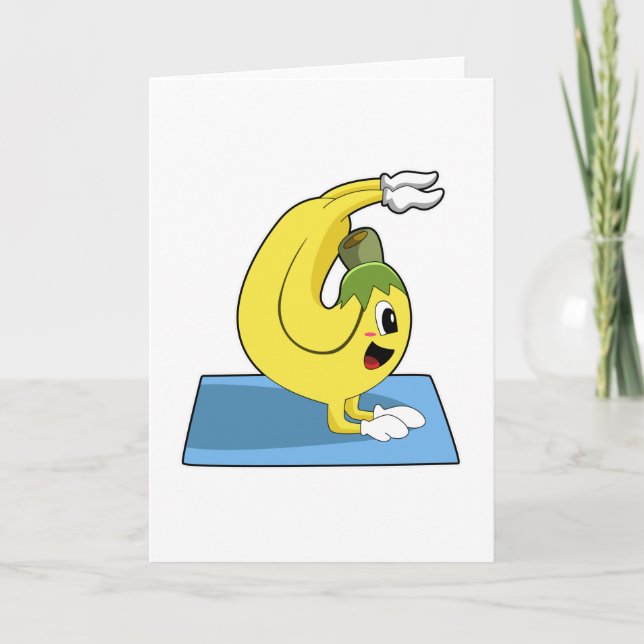 Carte Banane au Yoga sur tapis de Yoga (Devant)