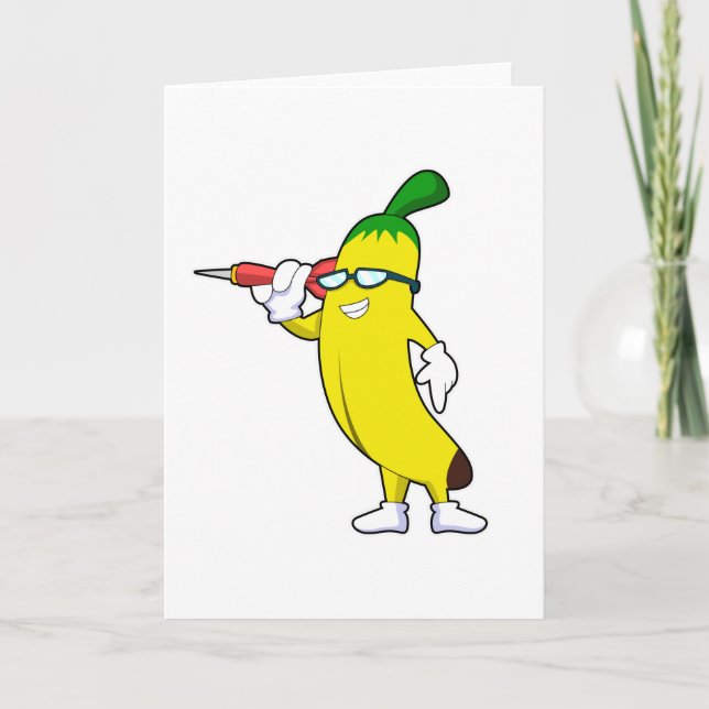 Carte Banane aux fléchettes avec fléchette (Devant)