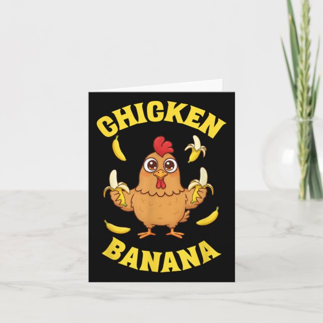 Carte Banane de poulet amusant (Devant)