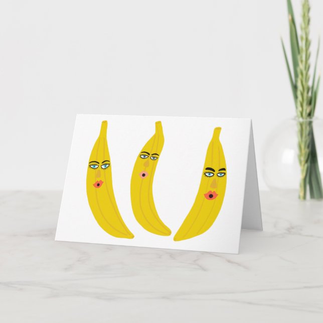 Carte Banane Whimsical Trio PERSONNALISÉ (Devant)