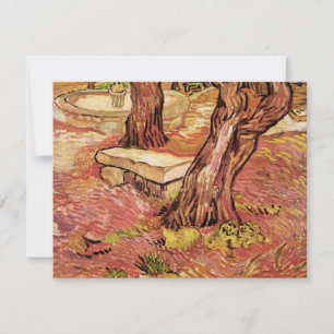 Carte Banc de pierre de Van Gogh dans le jardin, hôpital