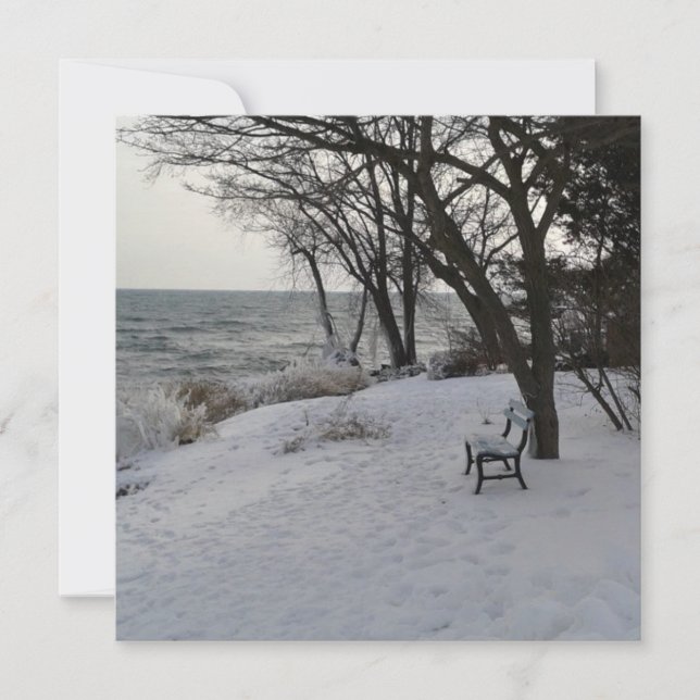 Carte Banc d'hiver canadien en neige (Devant)