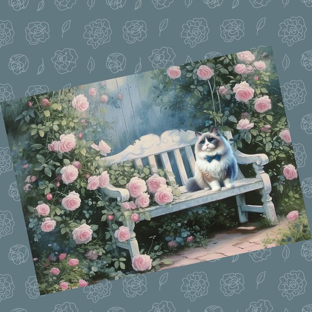 Carte Banc Jardin de chats de chats personnalisés Annive (Créateur téléchargé)