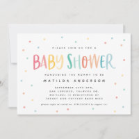 Bande arc-en-ciel colorée et baby shower point