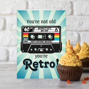 Carte Bande audio Retro N'importe quel âge Anniversaire