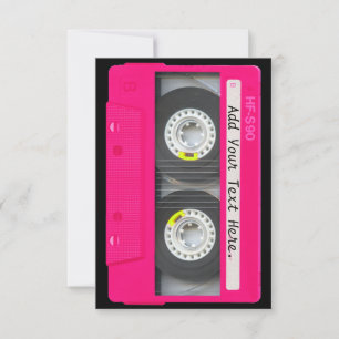 Carte Bande de cassette rose fille personnalisable