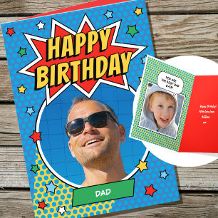 Carte Bande dessinée amusante Anniversaire Étoiles Papa 