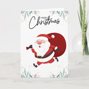 Carte Bande dessinée amusante moderne Joyeux Noël Festif