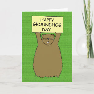 Carte Bande dessinée heureuse de jour de Groundhog