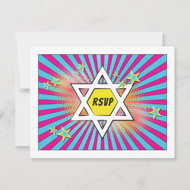 Carte Bande dessinée Star du livre David Bar Mitzvah RSV (Devant)