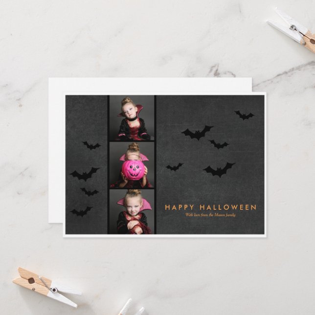 Carte Bande photo Halloween (Devant/Arrière en situation)