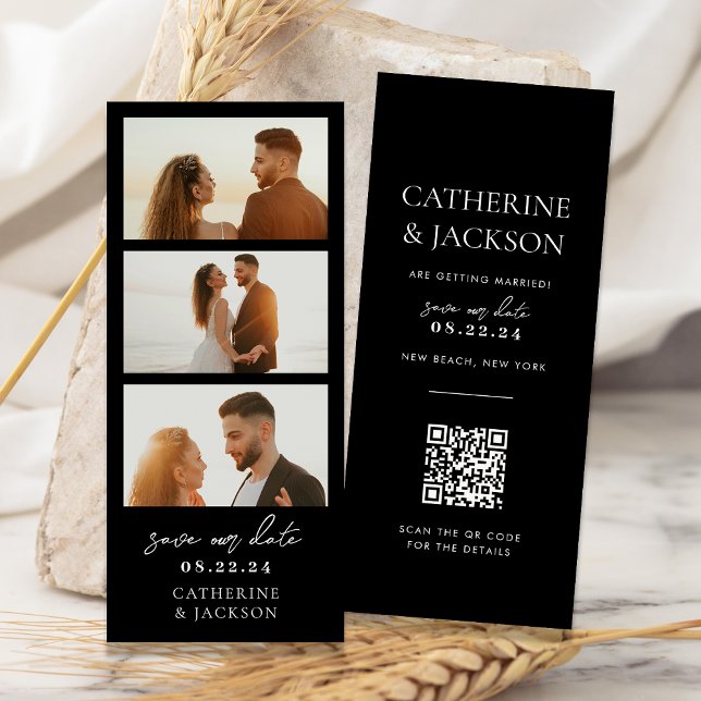 Carte Bande photo moderne Qr Code Mariage Enregistrer la (Créateur téléchargé)