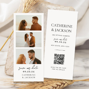 Carte Bande photo moderne Qr Code Mariage Enregistrer la