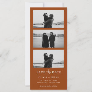Carte Bande Photo Terracotta Code QR Enregistrer La Date