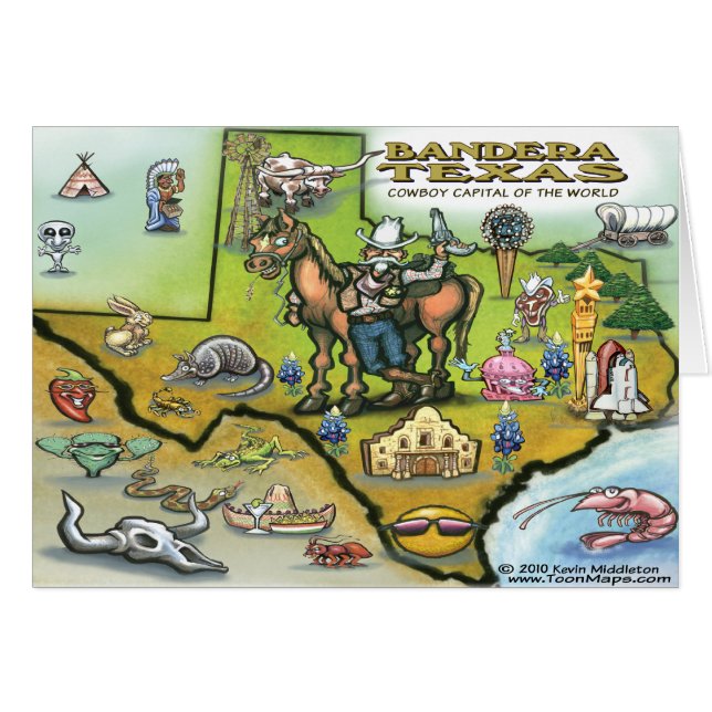 Carte Bandera TEXAS (Devant horizontal)