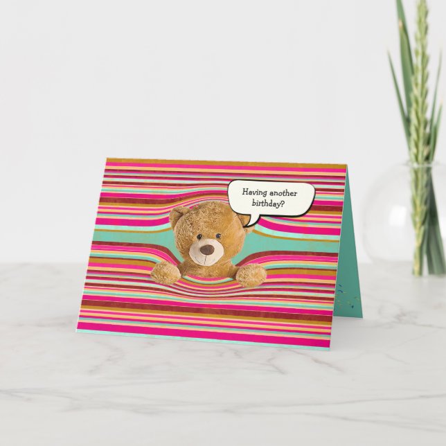 Carte Bandes d'anniversaire de l'ours en peluche (Devant)