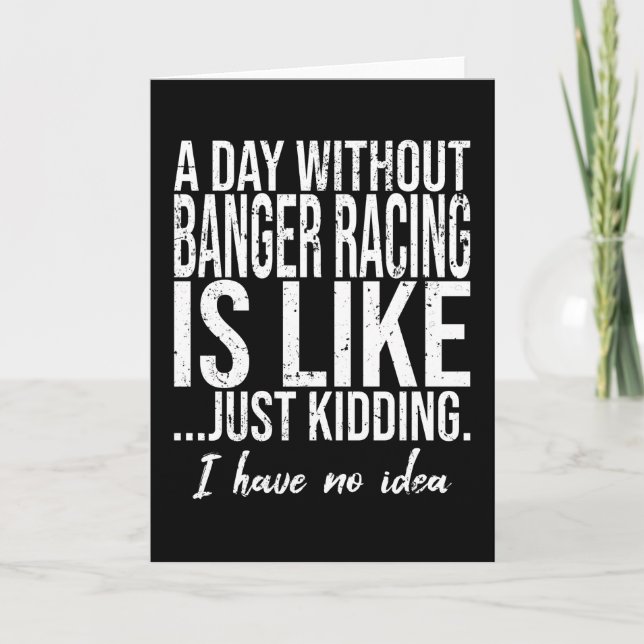 Carte Banger Racing drôle cadeau sportif (Devant)
