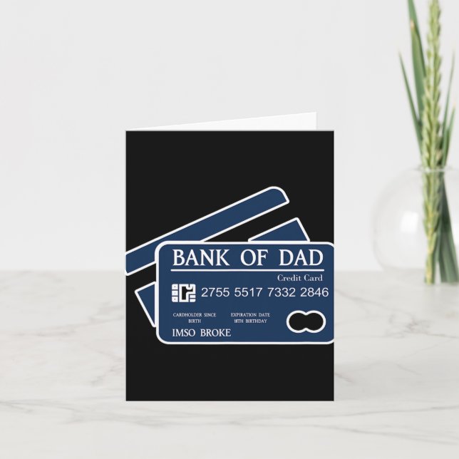 Carte Bank Of Dad Credit Card Imso Broke Funny Dad Joke  (Devant)