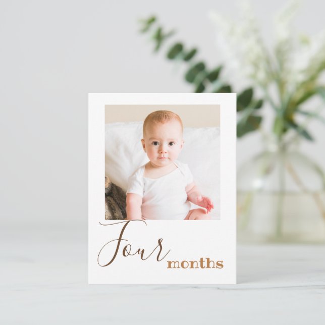 Carte Bannière d'anniversaire de la photo de quatr (Debout devant)