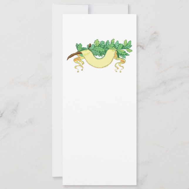 Carte Bannière et branche des feuilles de chêne vert (Devant)