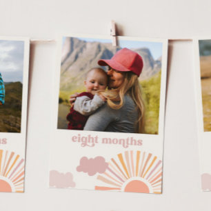 Carte Bannière mensuelle Girl Sun - Huit mois