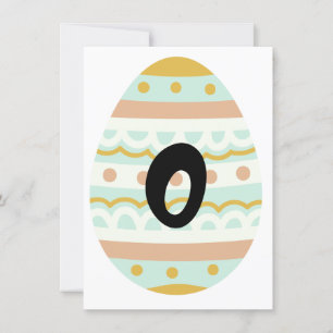 Carte Bannière "O" décorée en forme d'oeuf de Pâqu