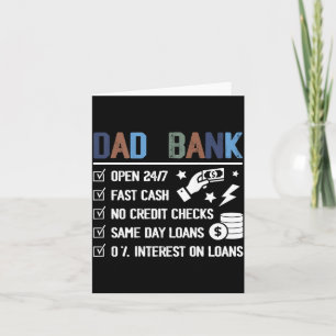 Carte Banque de papa à l'arrière ouverte 24 7 Cash rapid