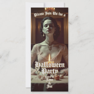 Carte Banquet gothique d'Halloween à la lueur des bougie