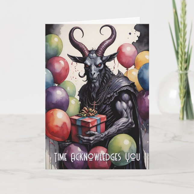 Carte Baphomet Birthday Balloons & Gifts Gothic (Devant)