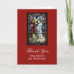 Carte Baptême adulte Commanditaire Godparent Merci